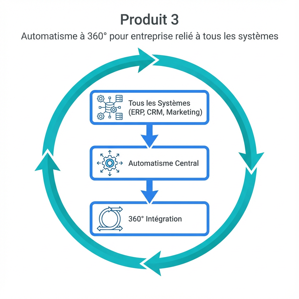 Automatisme à 360 degrés pour entreprise relié à tous les systèmes